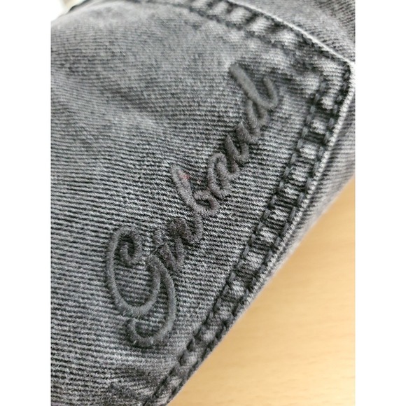 Vtg Girbaud Black Jeans Mens 40 Wide Baggy Tapered Leg (39x31) Embroidered Logo - Picture 5 of 14